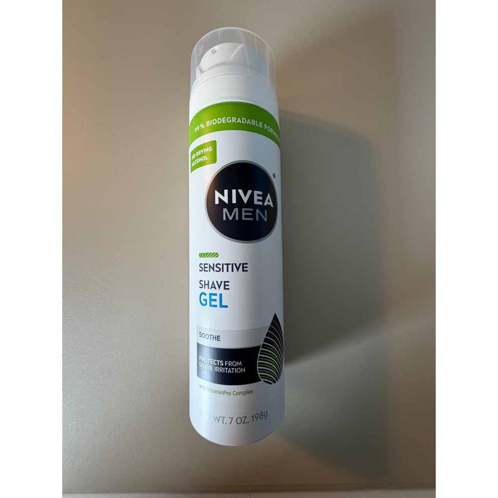 Nivea Men Sensitive Shave Gel 7oz Soothing VitaminPro Complex No Alcohol NEW